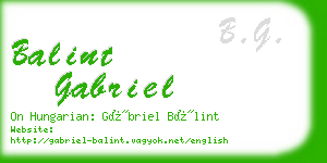 balint gabriel business card